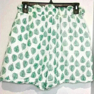 NWOT Sundays We are Sundays White Leafy Print size 1 Shorts